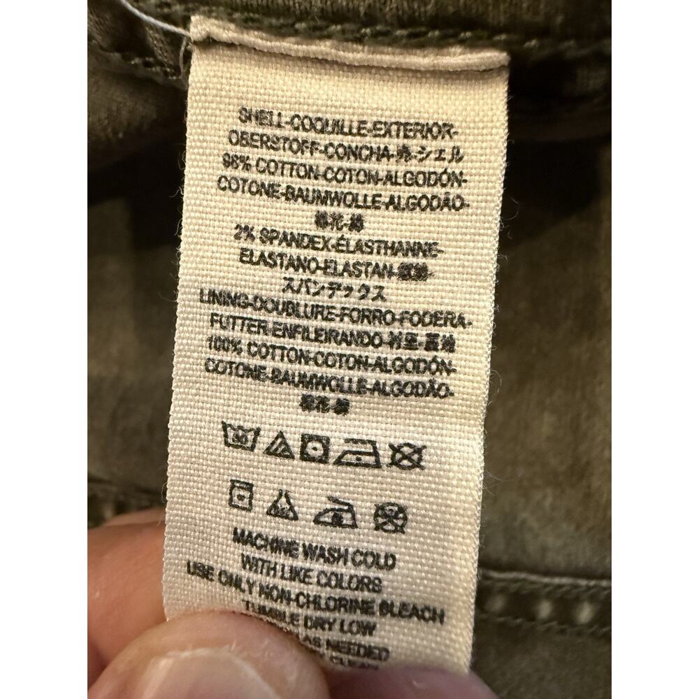 Free People Womens Collapsing Twill Military Raw Hem Snap On Jacket Size XS - Picture 8 of 10